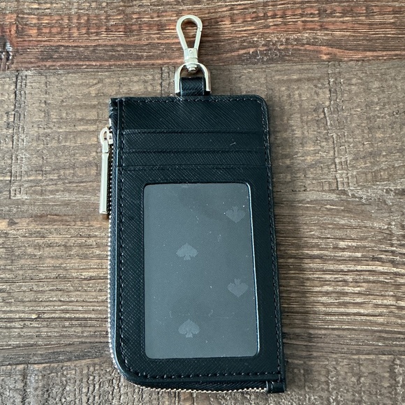 Kate Spade Black Saffiano Leather Card Case Lanyard - Picture 4 of 7